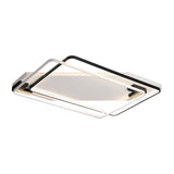 Modern Led Black/White Acrylic Rectangular Ceiling Light - 18/22/27.5 Wide Warm/White Flushmount