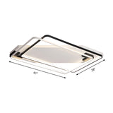 Modern Led Black/White Acrylic Rectangular Ceiling Light - 18/22/27.5 Wide Warm/White Flushmount