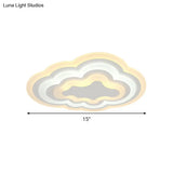 15’/18’/23.5’ W Acrylic Cloud Flush Mount Led Light Fixture In Warm/White - Minimalist Indoor
