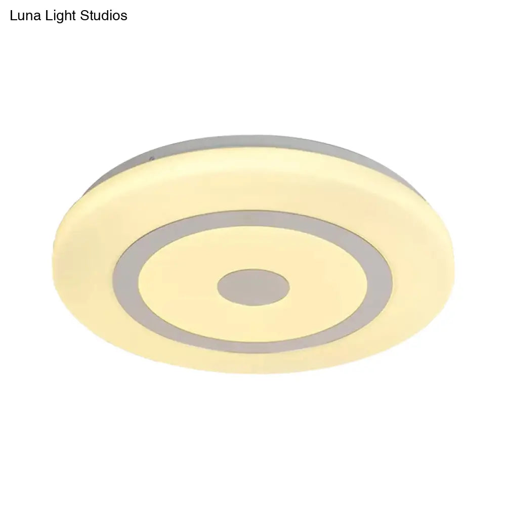 15’/19’ Contemporary Acrylic Led Round Flush Mount Fixture For Bedroom Lighting In Black And White