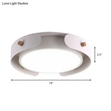 15’/19’ Minimalist Led Flush Ceiling Light With Acrylic Shade - White Round Lamp Warm/White