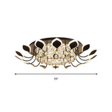 Leaf Acrylic Shade Sputnik Flush Mount Ceiling Light - Modern 8/10/12 Lights White/Black Bedroom