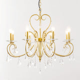 Modern Clear Crystal Suspension Pendant With 8/10 Lights - Gold Chandelier Lighting