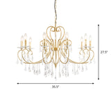 Modern Clear Crystal Suspension Pendant With 8/10 Lights - Gold Chandelier Lighting