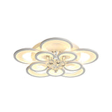 Contemporary Acrylic Flush Mount Ceiling Light With Crystal Drop - Multi-Layer Circular Design