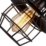 Farmhouse Black Wire Cage Pendant Light Kit For Dining Room With Metal Shade