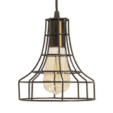 Industrial Metal Hanging Ceiling Light With Bell Cage Shade - 1 Pendant For Dining Room Direct