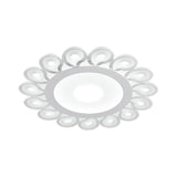 Contemporary Acrylic Circular Ceiling Light With Drop Pattern Led Flush Mount For Living Room White