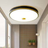 Black/Gold Round Led Flush Mount Ceiling Light - 12/19/15.5 Diameter Perfect For Bedrooms And