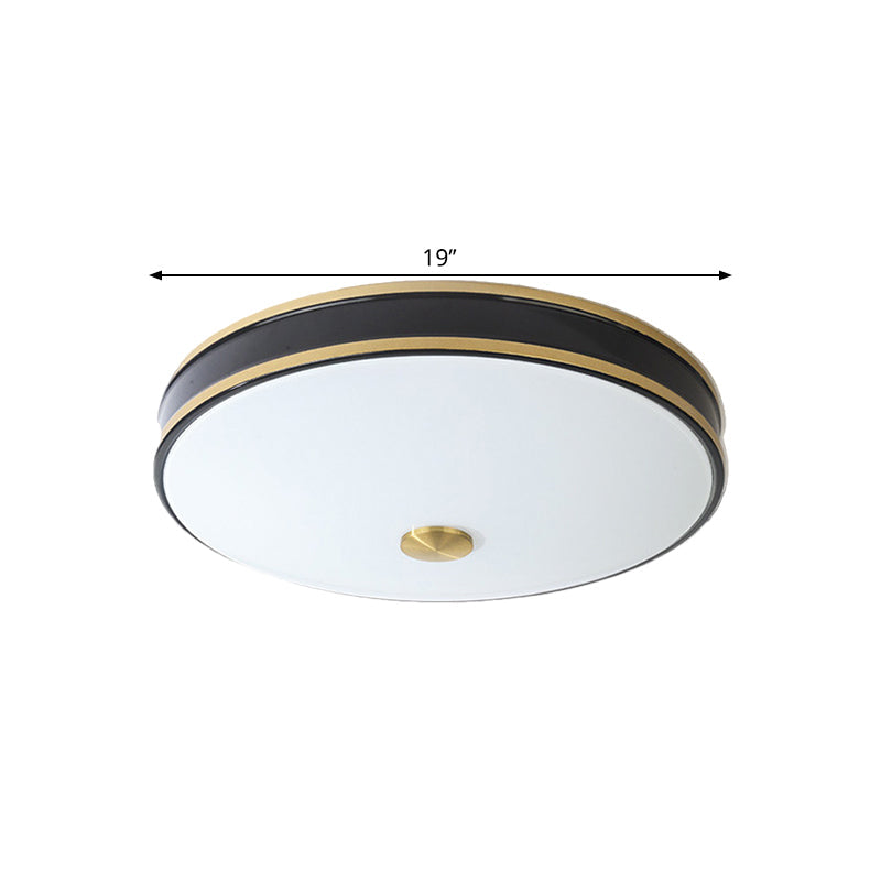 Black/Gold Round Led Flush Mount Ceiling Light - 12/19/15.5 Diameter Perfect For Bedrooms And