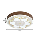 Modern Crystal Led Ceiling Mount Light With White Acrylic Flower Pattern And 3 Color Options