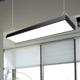 Sleek Led Office Pendant Lamp - Silver/Black Ridged Metal Shade Simplicity Ceiling Light Ideal For