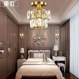 Vintage Brass/Clear Ceiling Mount Light With Crystal Accent - Perfect For Hallway Brass / B