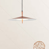 Contemporary Rose Gold Slim Led Pendant Light With Acrylic Shade And White Glow