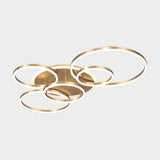 Simple 2 - Tier Gold Flush Mount Ceiling Light With Metal Frame - 2/3/5 Lights Warm/White Ideal For