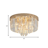 Vintage Gold Led Crystal Flush Ceiling Light For Bedroom