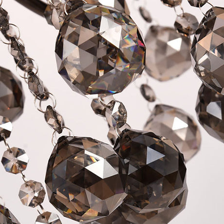 Vintage Style Smoke Gray Crystal Chandelier Light - Pendant Lighting With Candle 3/5 Lights For