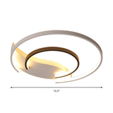Black And White Simple Acrylic Led Flush Mount Light For Bedroom - Warm/White 16/19.5 Wide