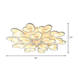 Modern Creative Petal Ceiling Flush Mount Acrylic White Integrated Led Living Room Light (9/12/15