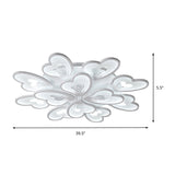 Modern Creative Petal Ceiling Flush Mount Acrylic White Integrated Led Living Room Light (9/12/15