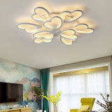 Modern Creative Petal Ceiling Flush Mount Acrylic White Integrated Led Living Room Light (9/12/15