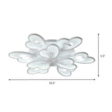Modern Creative Petal Ceiling Flush Mount Acrylic White Integrated Led Living Room Light (9/12/15
