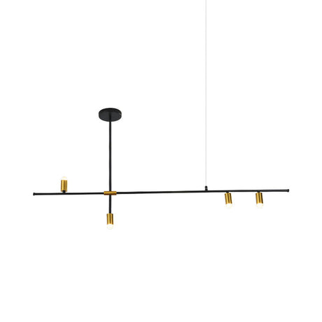 Modern Metal Rectilinear Chandelier - 3/4/9 Light Black Ceiling Fixture