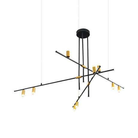Modern Metal Rectilinear Chandelier - 3/4/9 Light Black Ceiling Fixture