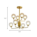 Contemporary 2-Tier Ball Clear Glass Chandelier - Elegant Radial Design With 8/12/18 Lights