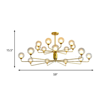 Contemporary 2-Tier Ball Clear Glass Chandelier - Elegant Radial Design With 8/12/18 Lights