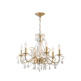 Modern Crystal Pendant Lighting With Beads And Candle - 3/6 Lights