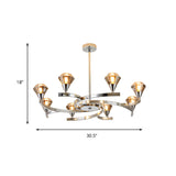 Sputnik Design Diamond Crystal Chandelier - Modern 6/8/10 Light Chrome/Gold Ceiling Fixture
