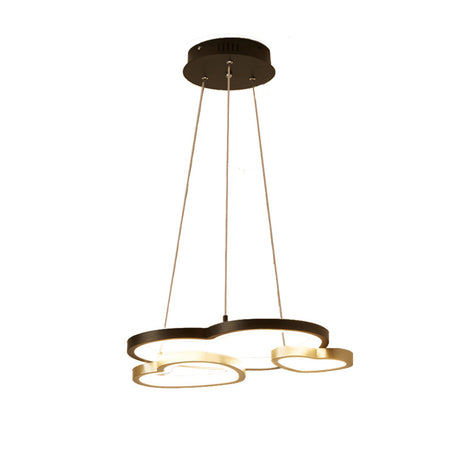 Modern Led Heart-Shaped Chandelier Pendant Light - Black & Gold
