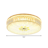 Modern Gold Flush Mount Ceiling Light Fixture - Clear Crystal Circular Design Multiple Sizes Glass