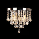10/12 Crystal Flush Mount Lighting With Circle Shade - Vintage Multi-Head Ceiling Fixture (Clear)