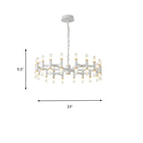 Modern Led Bedroom Chandelier With Iron Shade (24/36/60 Lights) - Black/White Pendant Ceiling Light