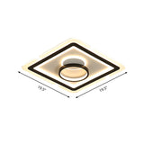 Contemporary Acrylic Square Ceiling Lighting - Led Flush Mount Light For Bedroom Black/White 16/19.5