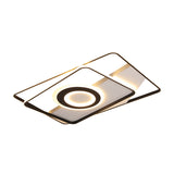 Contemporary Black Acrylic Flush Mount Led Ceiling Light For Living Room - Warm/White 16/19.5/23.5