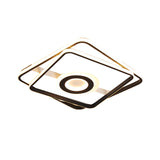Contemporary Black Acrylic Flush Mount Led Ceiling Light For Living Room - Warm/White 16/19.5/23.5