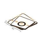 Contemporary Black Acrylic Flush Mount Led Ceiling Light For Living Room - Warm/White 16/19.5/23.5