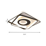 Modern Black And White Square Flush Ceiling Light Acrylic Led Fixture - 16/19.5/23.5 Width Ideal For