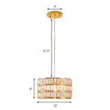 Contemporary Crystal Drum Pendant Light For Stylish Dining Rooms