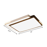 Modern Black And White Led Flush Light Fixture With Acrylic Shade - Square/Rectangle Ceiling In