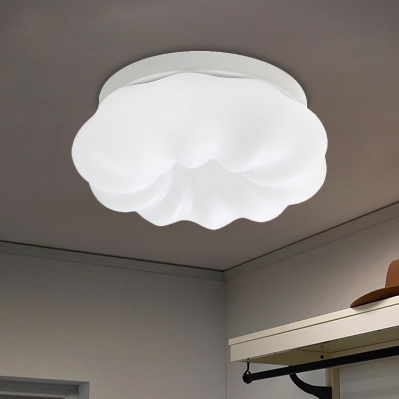 Cloud-Like Ceiling Lamp: Simplicity Led Flush Mount Fixture In 3 Colors 12/18 Width