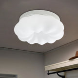 Cloud-Like Ceiling Lamp: Simplicity Led Flush Mount Fixture In 3 Colors 12/18 Width