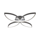 Nordic Style Metallic Butterfly Semi Flush Led Ceiling Fixture In Warm/White Light - 23/29 Wide