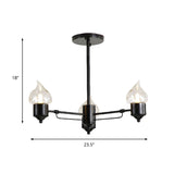 Vintage Black Glass Chandelier: Clear Candle Pendant Lighting For Bedroom 3/6/8-Light