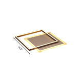 Modern Acrylic Led Coffee Flush Mount Lamp - 16.5/20.5/24.5 Wide Rectangular Warm/White Light