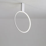 16/23.5 Wide Ring Led Flush Mount Ceiling Lamp In Modern Metallic Black/White/Gold Finishes With