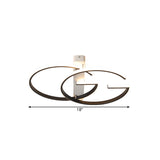 Minimalist Dual G-Shape Metal Led Ceiling Light In Warm/White Black Finish 18/21.5 Wide